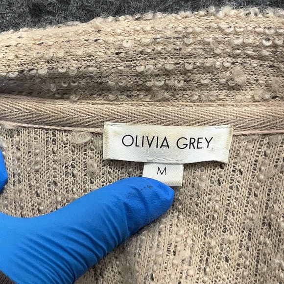 Olivia Grey Cream Cardigan-M - Picture 5 of 6